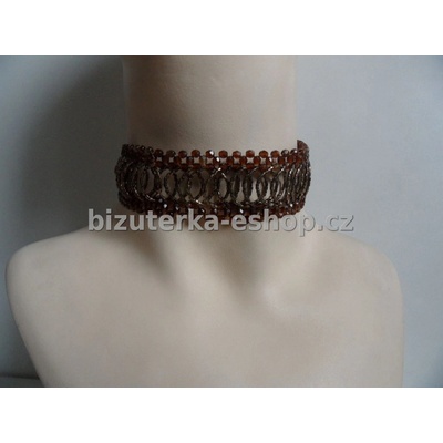 bizuterka-eshop.cz obojek perličky hnědý BZ-03551