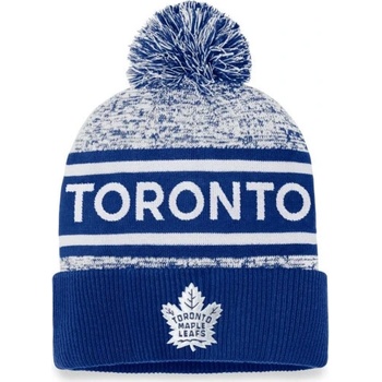 Fanatics Zimní čepice Toronto Maple Leafs Authentic Pro Game & Train Cuffed Pom Knit Blue Cobalt-White