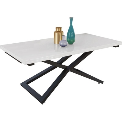 IVM BG Разтегателна маса Венеция с повдигащ механизъм - бял гланц