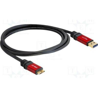 Delock 82761 USB A vidlice USB B micro vidlice zlacený 2m černý