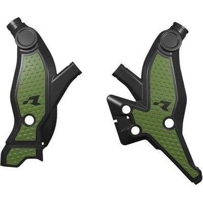 RACETECH (RTECH) kompletní kryty rámu BI-MATERIAL SUPER GRIP YAMAHA T7 / TENERE 700 '19-'25, T7 WR / WORLD RAID 700 '22-'25 barva černá / zelená khaki