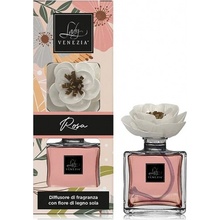 Lady Venezia Dream Rosa Růže aroma difuzér s květem 100 ml