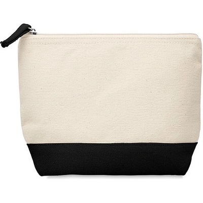 Laupa kozmetická bavlnená taška + zips spodná časť čierna