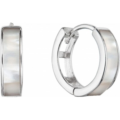 Evolution Group Pôvabné kruhové náušnice s perleťou 11428.1