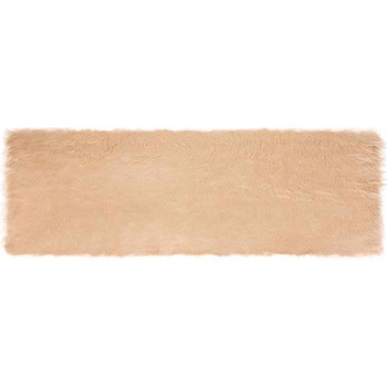 vidaXL Изкуствен килим от кожи Бежово 80 x 250 cm Полиестер (42021480)