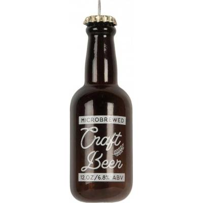 Skleněná vánoční ozdoba pivní láhev Craft Beer 5x13 cm