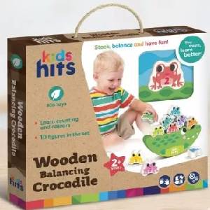KIDS HITS Дървена игра с умения за балансиране на крокодил