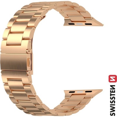 SWISSTEN REMÍNEK PRO APPLE WATCH KOVOVÝ 42-44 mm RUŽOVO ZLATÝ 46000313