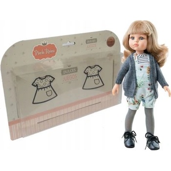 Paola Reina - Комплект дрехи за кукла - Гащеризон и сива жилетка - 32 см (54462)