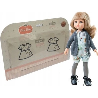 Paola Reina - Комплект дрехи за кукла - Гащеризон и сива жилетка - 32 см (54462)