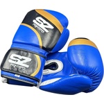 SZ Fighters Боксови ръкавици Warrior - Синьо с черно | Естествена кожа 10 oz