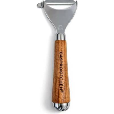 Gastrokitchen Nerezová škrabka na zeleninu s dřevěnou rukojetí 17,5 cm