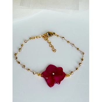 Meganflo Гривна с хортензия цвят Малина