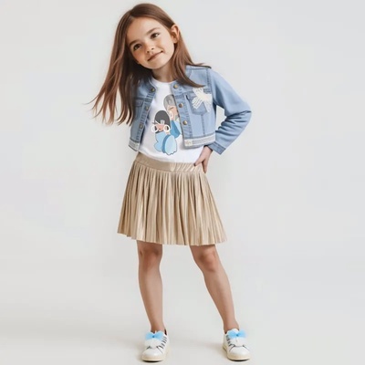 MAYORAL Пола панталон плисе в златист цвят за мини момиче Майорал