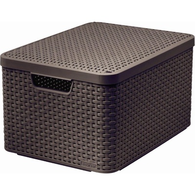 Curver Box Style L 30L s víkem tmavě hnědý