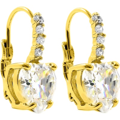 BRUNOshop.cz Visací náušnice srdce gold s kamínky S2628