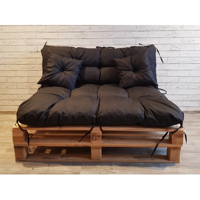 Mybesthome CARLOS SET černá sedák 120x80 cm, opěrka 120x40 cm, 2x polštáře 30x30 cm