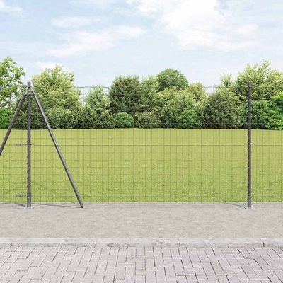 OMAXI Evropský plot s betonovou základnou 25 x 1,2 m Šedá Síťovina 243324