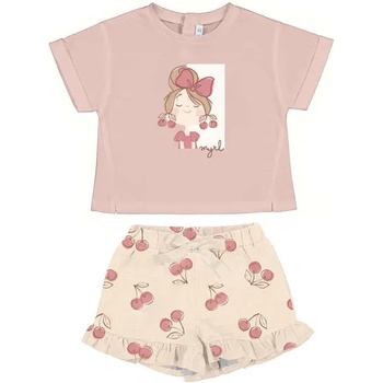 Mayoral Комплект шорти розов цвят черешки за бебе момиче Mayoral