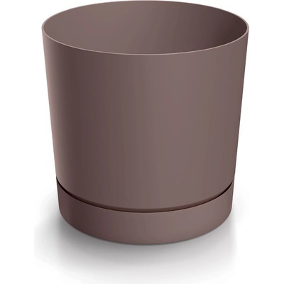 Prosperplast Plastový kvetináč TUBOS P s miskou marsala matný, 14,8 cm