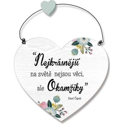 Nekupto Dřevěná cedule srdce - Nejkrásnější na světě