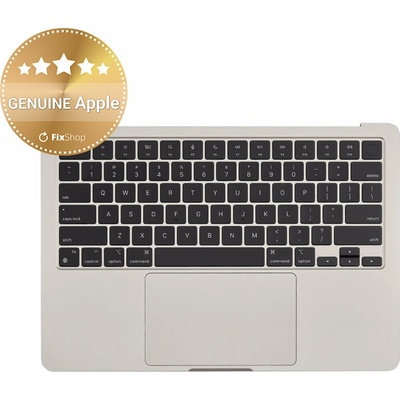 Horný rám klávesnice pre MacBook Air 13", A3113 (2024), s klávesnicou US a batériou, Starlight, 661-40229, Genuine Apple, Starlight