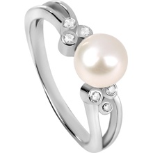 Silver Cat Strieborná prsteň sa sladkovodné perlou a zirkóny SC312