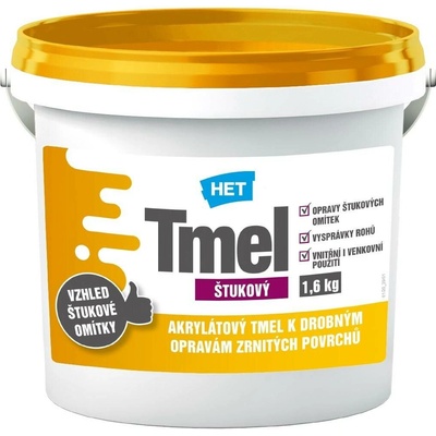 Het Štukový tmel 1,6 kg bílá