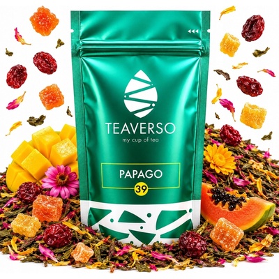 TEAVERSO ČAJ ZELENÝ S LISTY RAJSKÝ PTÁK MANGO PAPÁJA ANANAS 50 G