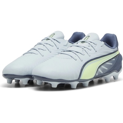 Юношески футболни бутонки Puma King Match Junior Firm Ground Football Boots - Grey/Yellow