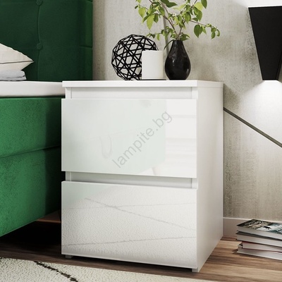 MIRJAN 24 Нощно шкафче MALWA 40x30 см бял гланц (MJ0055)