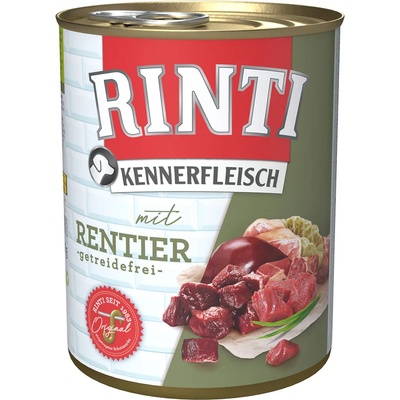 RINTI 6x800г Kennerfleisch RINTI, консервирана храна за кучета - северен елен