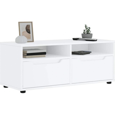 vidaXL ТВ шкаф VISNES бял 100x40x38 см, инженерно дърво (4108292)