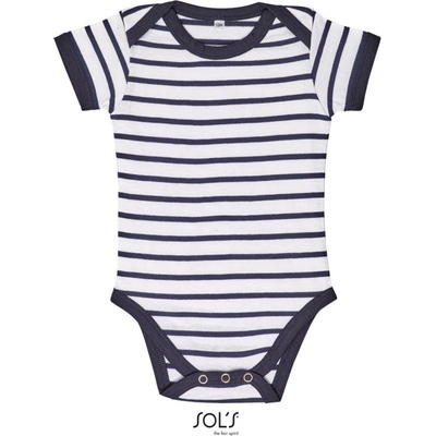 SOL's Collection Body Miles Baby pruhované dětské COT Bílá navy