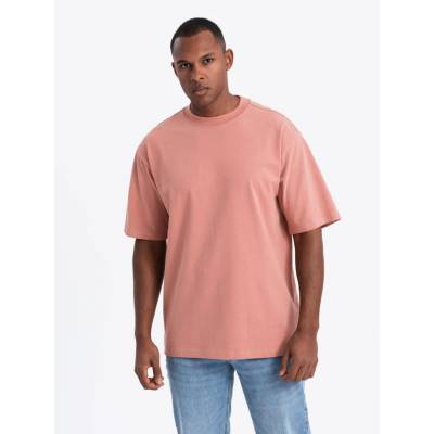 Ombre cotton t-shirt with round neckline pink