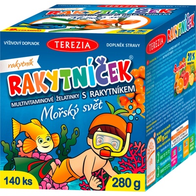Terezia Company Rakytníček Multivitamínové želatinky s rakytníkem Mořský svět 140 ks