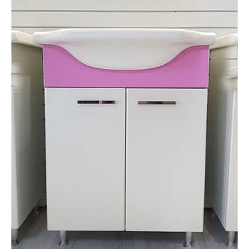 Image 1 of Ramois Пластмасов долен шкаф за баня с мивка Роуз 55 или 65 см, стоящ, водоустойчив