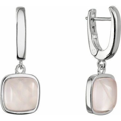 Evolution Group Stříbrné visací náušnice s růženínem 11738.3