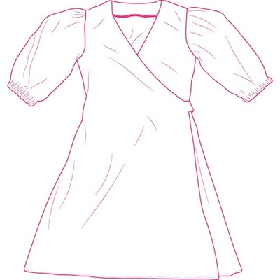 Takoy Elektronický PDF střih dámské zavinovací šaty Anna-40-46 – Zboží Dáma