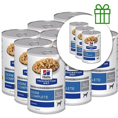 Hill's Hill s Prescription Diet Derm Complete Алергия и грижа за кожата за кучета 370 г, 9+3 БЕЗПЛАТНО