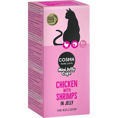 Cosma Mini Jelly Cups kuracie/krevety 6 x 25 g