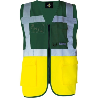 Korntex HI-VIS KXMF BERLIN / Светлоотразителна многофункционална жилетка - зелено/жълто M (76KXMFza802)