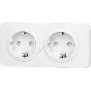 Aigostar - Стенна розетка с рамка 2Z SCHUKO 250V/16A бяла (AI2750A)