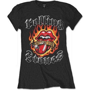 The Rolling Stones Flaming Tattoo Tongue Black S Дамски Риза (RSTEE19LB01)