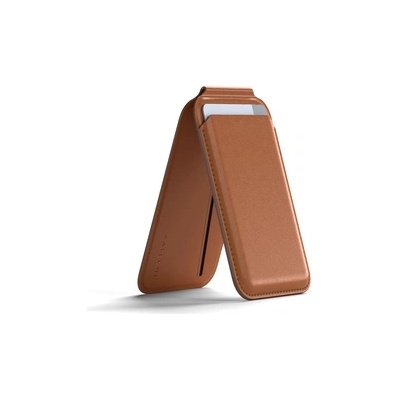 Apple Satechi Vegan-Leather Magnetic Wallet Stand (iPhone 12/13/14/15 all models) - Brown (STVLWN)