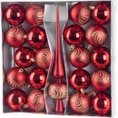 MagicHome Gule sada 21 ks 6 cm červené špic na vianočný stromček