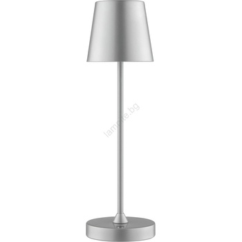 Brilliant - LED настолна лампа ELORA, димируема, презареждаема, сензорно управление, LED/2, 5W/5V, 2700K, IP44, сребриста (BI0301)