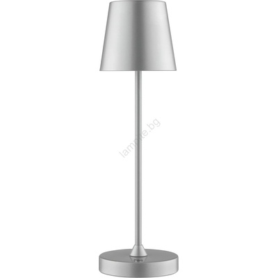 Brilliant - LED настолна лампа ELORA, димируема, презареждаема, сензорно управление, LED/2, 5W/5V, 2700K, IP44, сребриста (BI0301)