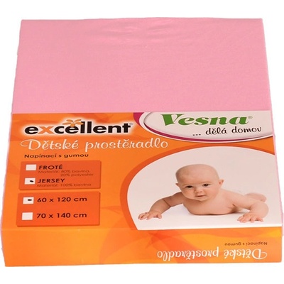 Vesna Prostěradlo jersey růžové 60x120