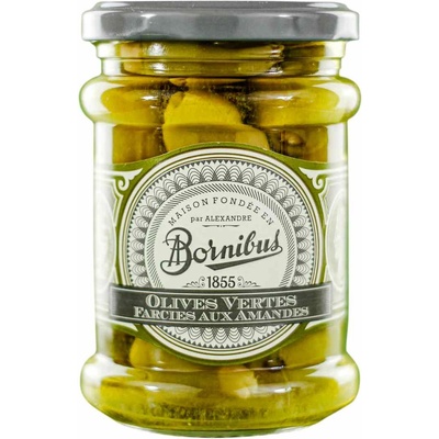 Bornibus Зелени маслини 270 g, пълнени с бадеми, BORNIBUS (BORBS1806)